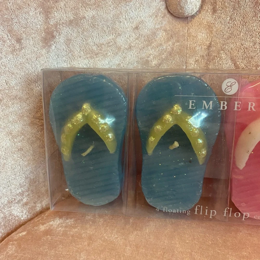 Floating Flip Flop Candles - Pink and Blue
